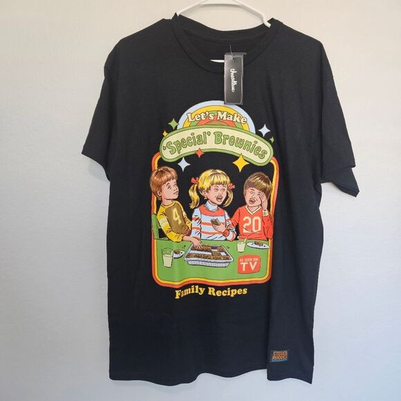 NWT Steven Rhodes Let's Make Special Brownies Black T-Shirt Unisex Extra Large - Picture 2 of 5